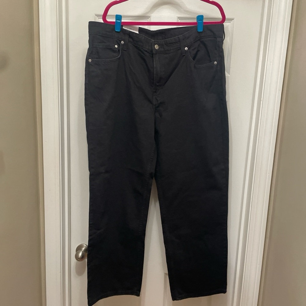H&M NWT black jeans low waist baggy size 18